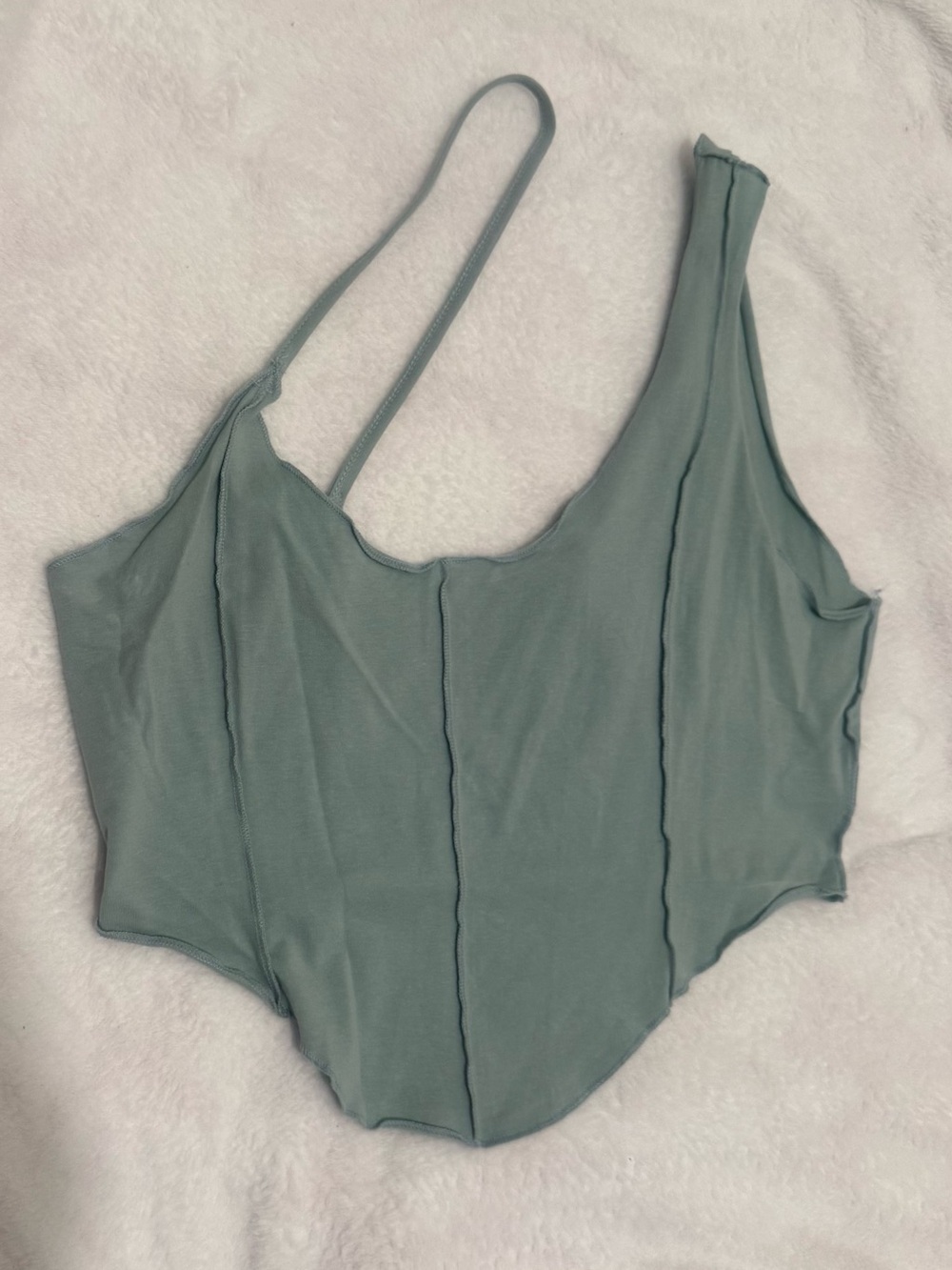 Women’s Asymmetrical Scoop Neck Tank Top - Sage Green